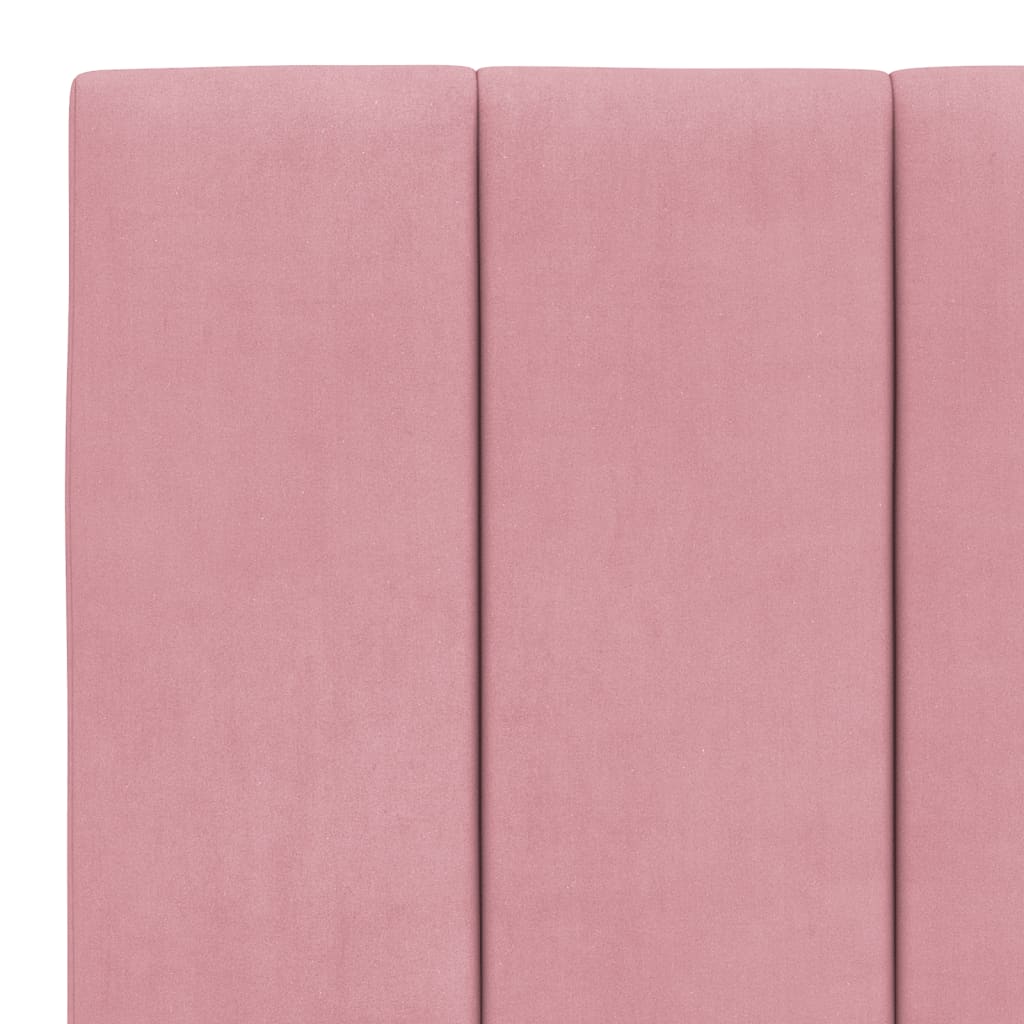 Bettgestell mit LED ohne Matratze "Hanko" Rosa 180x200 cm Samt