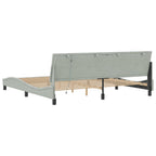Bettgestell mit LED ohne Matratze "Hanko" Hellgrau 200x200 cm Samt
