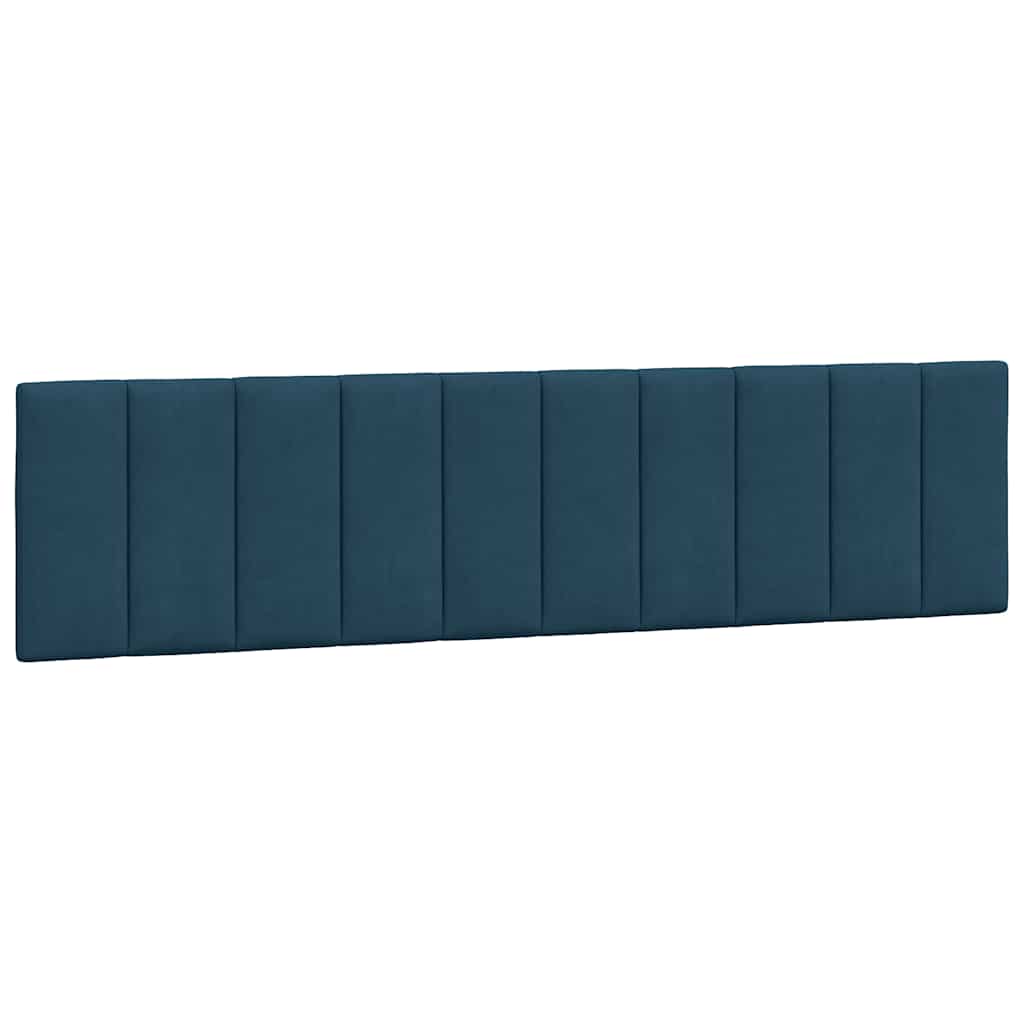 Bettgestell mit LED ohne Matratze "Hanko" Blau 200x200 cm Samt