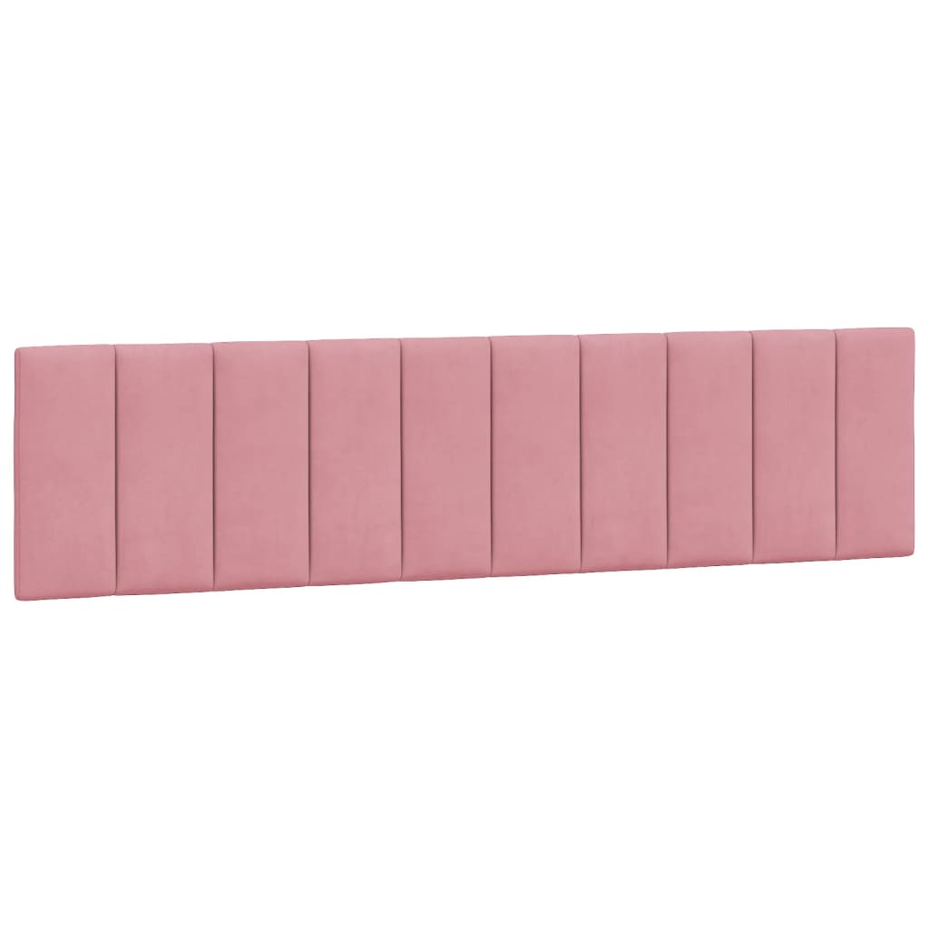 Bettgestell mit LED ohne Matratze "Hanko" Rosa 200x200 cm Samt