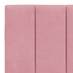 Bettgestell mit LED ohne Matratze "Hanko" Rosa 200x200 cm Samt