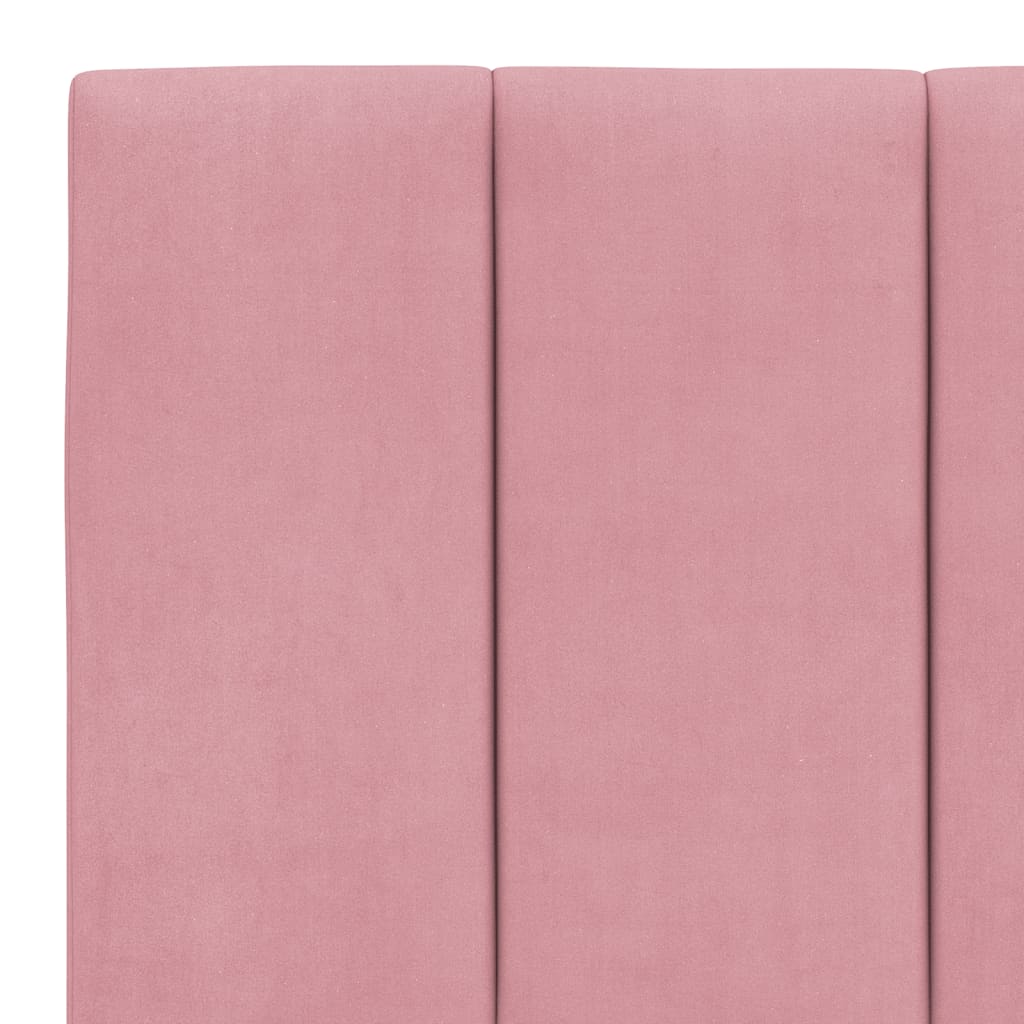 Bettgestell mit LED ohne Matratze "Hanko" Rosa 200x200 cm Samt