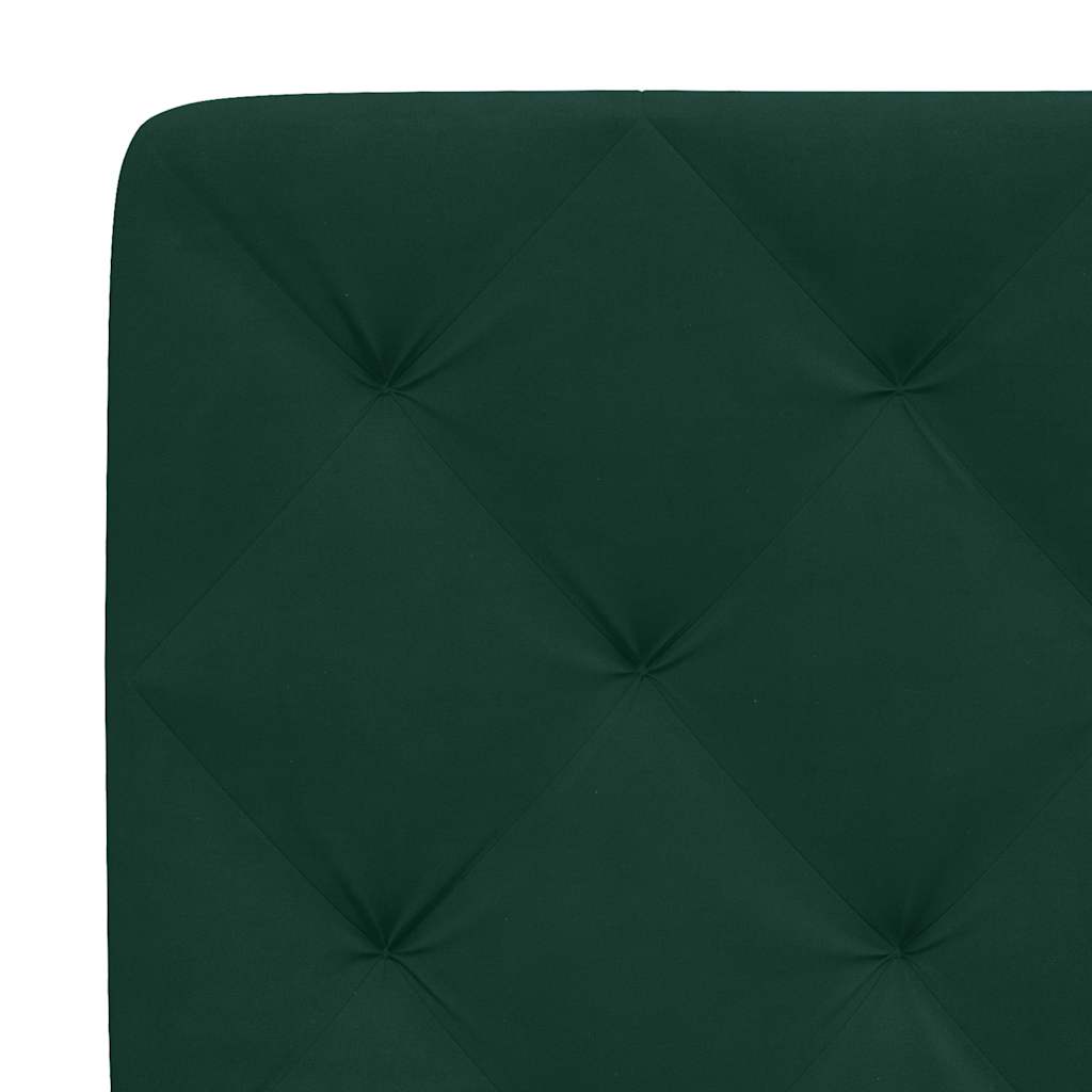 Bettgestell mit LED ohne Matratze Dunkelgrün 80x200 cm Samt