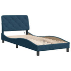Bettgestell mit LED ohne Matratze Blau 80x200 cm Samt