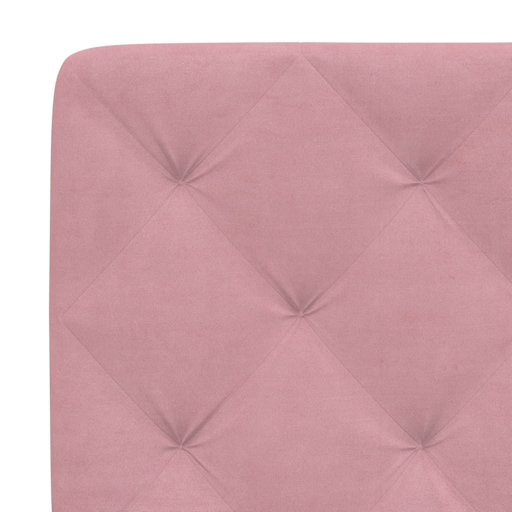 Bettgestell mit LED ohne Matratze Rosa 80x200 cm Samt