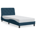 Bettgestell mit LED ohne Matratze Blau 90x190 cm Samt