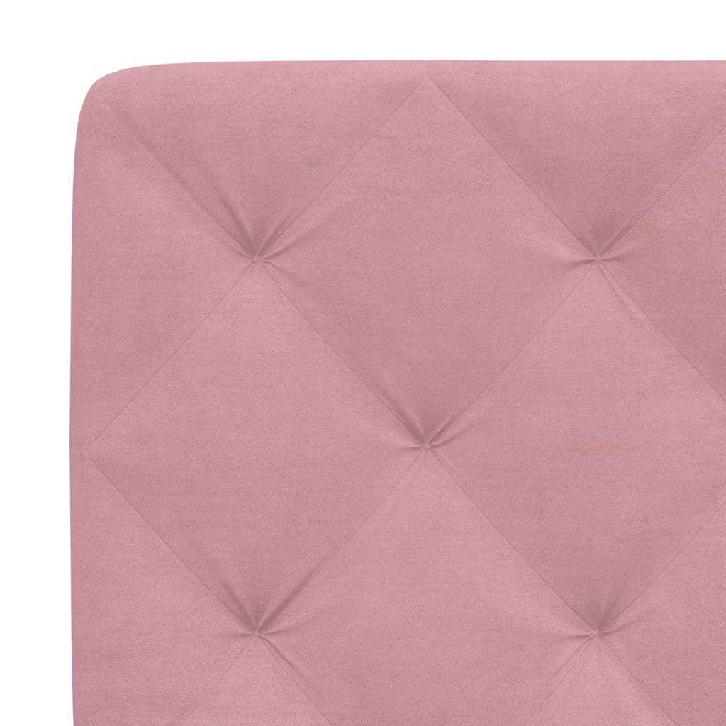 Bettgestell mit LED ohne Matratze Rosa 90x190 cm Samt