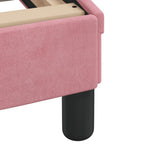 Bettgestell mit LED ohne Matratze Rosa 90x190 cm Samt