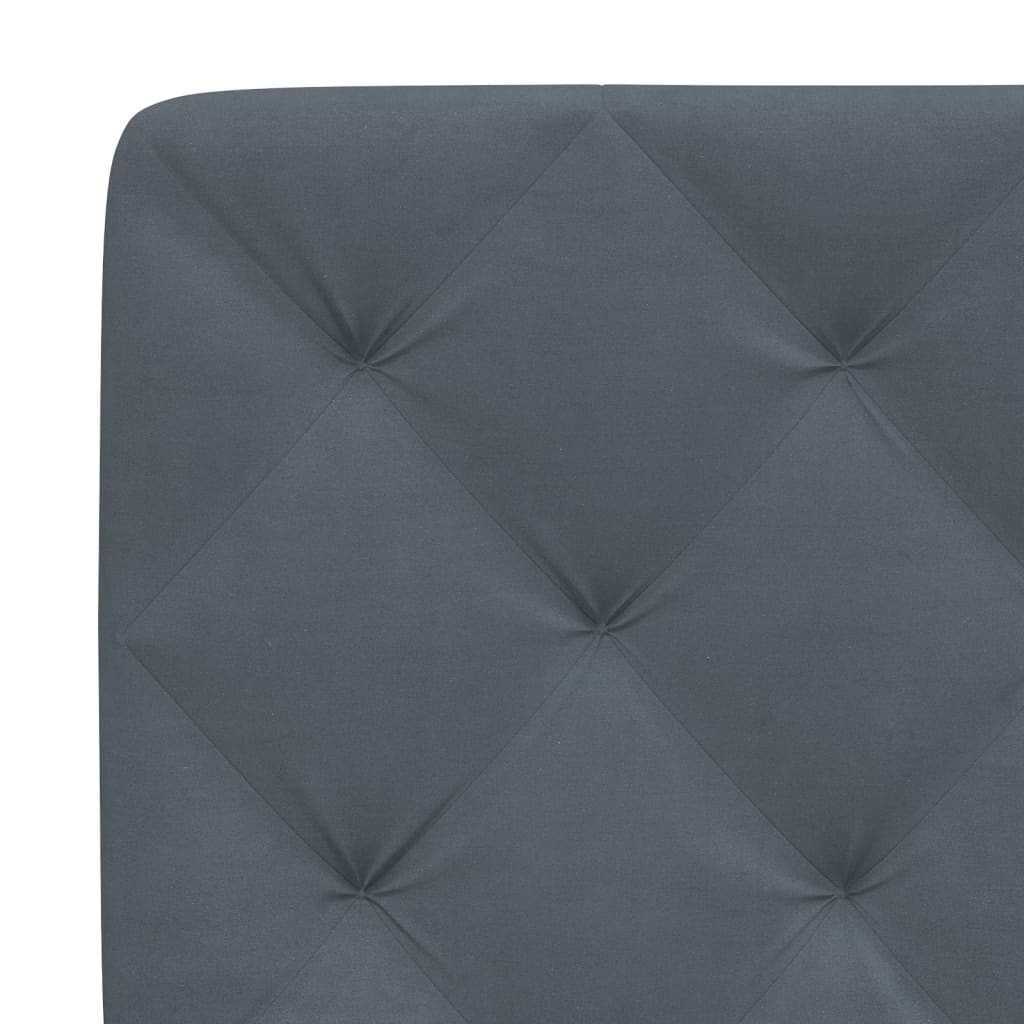 Bettgestell mit LED ohne Matratze Dunkelgrau 90x200 cm Samt