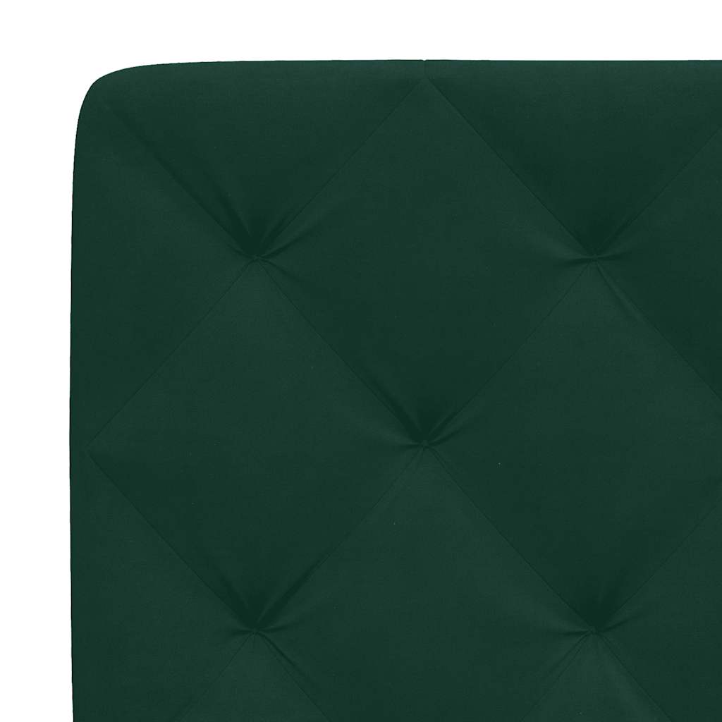 Bettgestell mit LED ohne Matratze Dunkelgrün 90x200 cm Samt