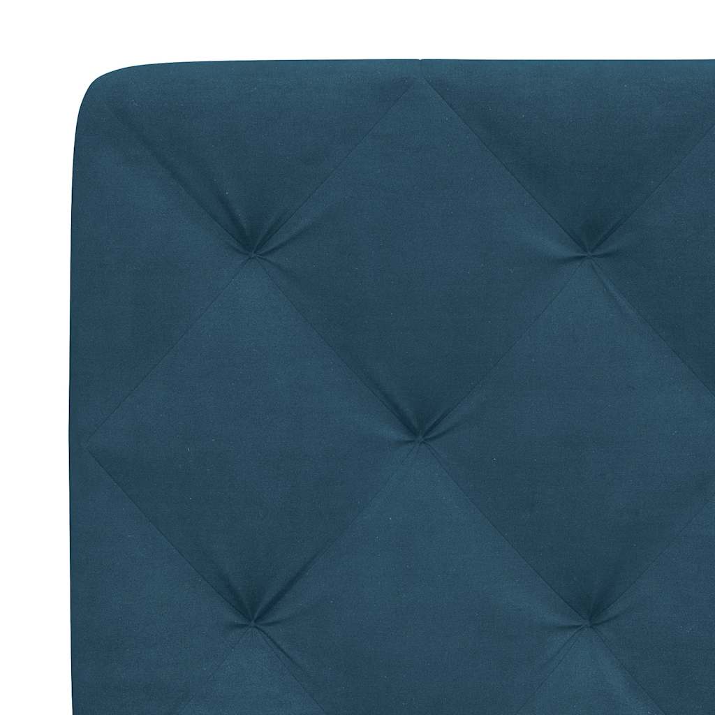Bettgestell mit LED ohne Matratze Blau 100x200 cm Samt