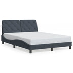 Bettgestell mit LED ohne Matratze Dunkelgrau 120x200 cm Samt