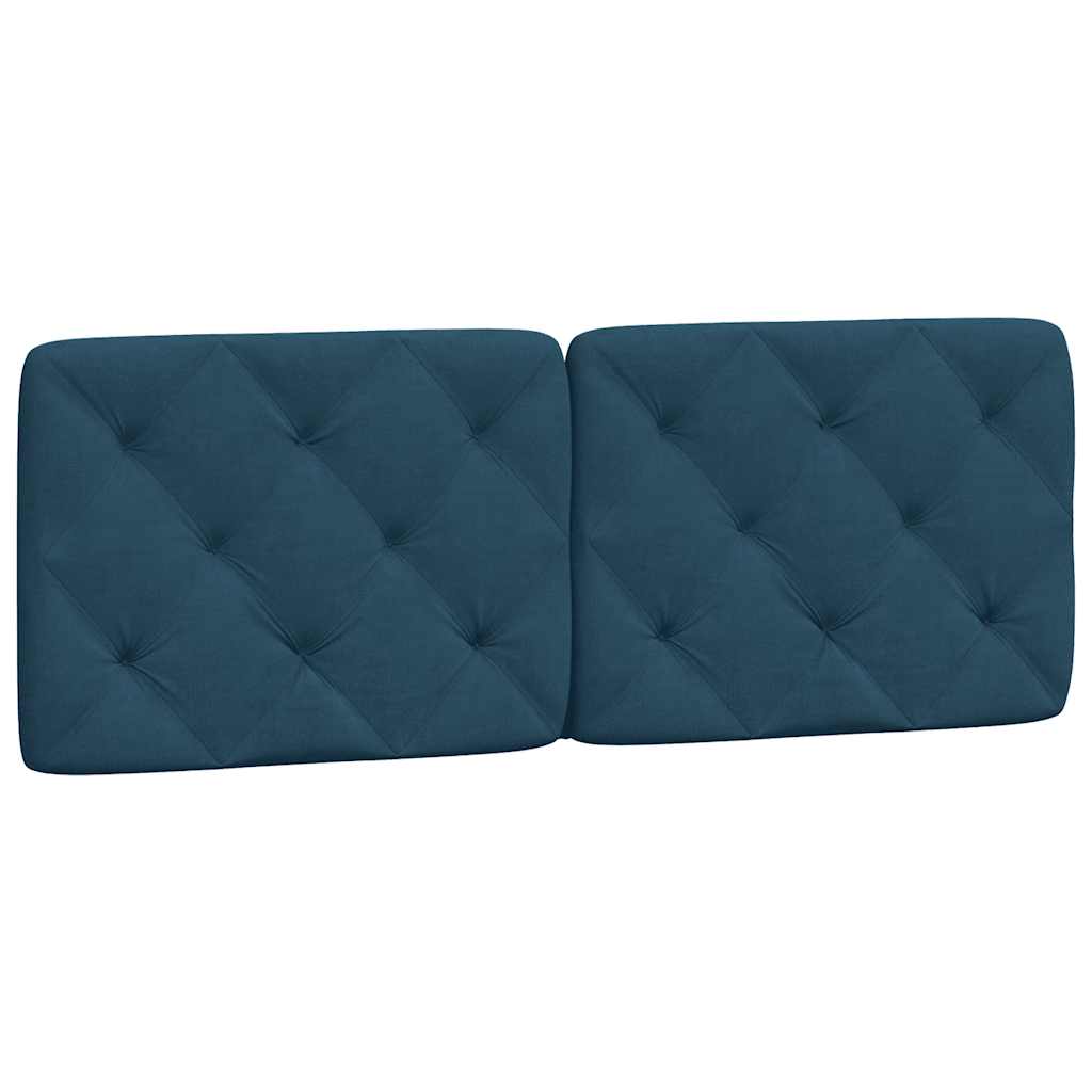 Bettgestell mit LED ohne Matratze Blau 120x200 cm Samt