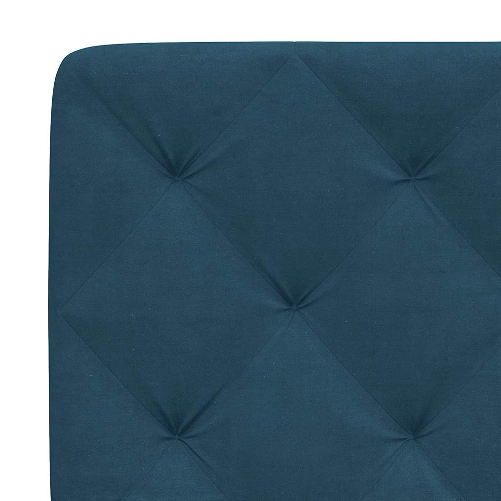 Bettgestell mit LED ohne Matratze Blau 120x200 cm Samt