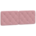 Bettgestell mit LED ohne Matratze Rosa 140x190 cm Samt