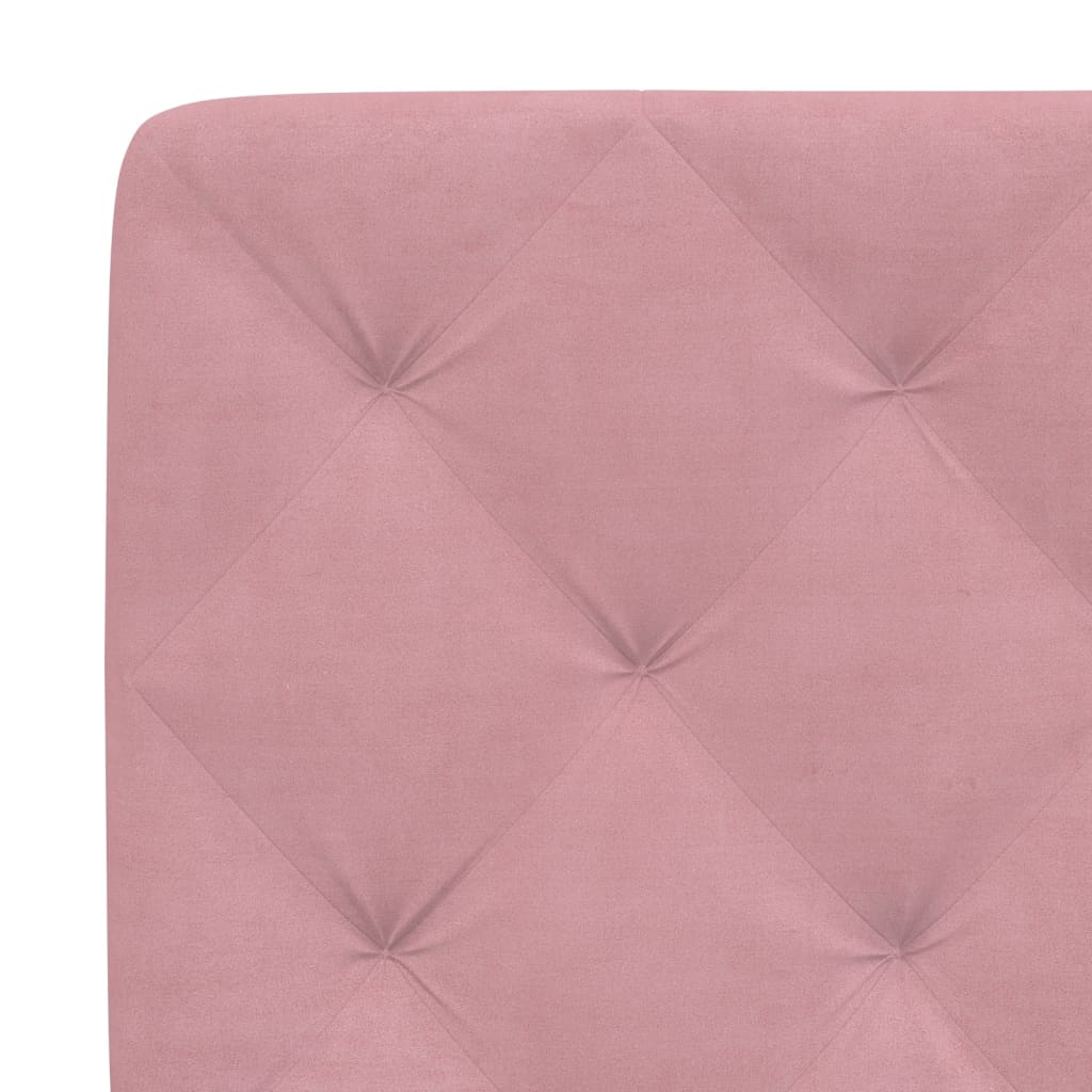 Bettgestell mit LED ohne Matratze Rosa 140x190 cm Samt