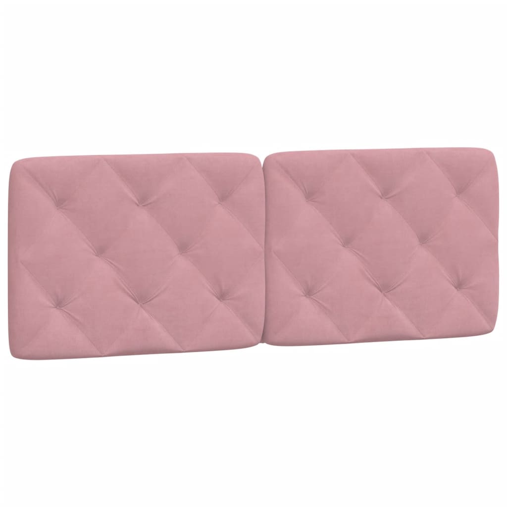 Bettgestell mit LED ohne Matratze Rosa 140x200 cm Samt