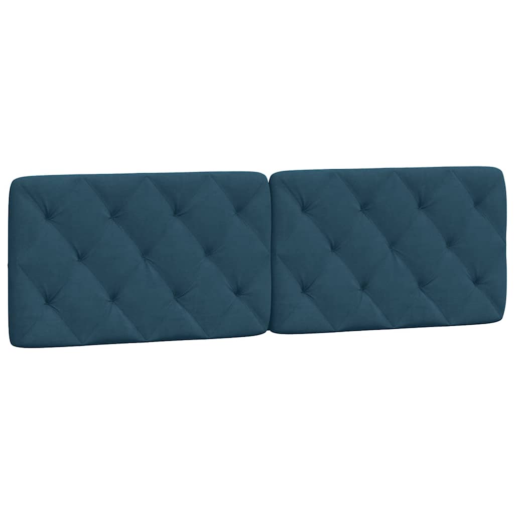 Bettgestell mit LED ohne Matratze Blau 160x200 cm Samt