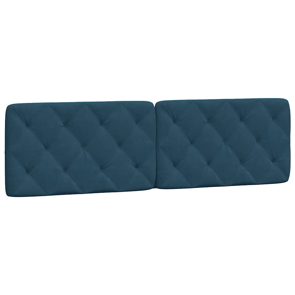 Bettgestell mit LED ohne Matratze Blau 180x200 cm Samt