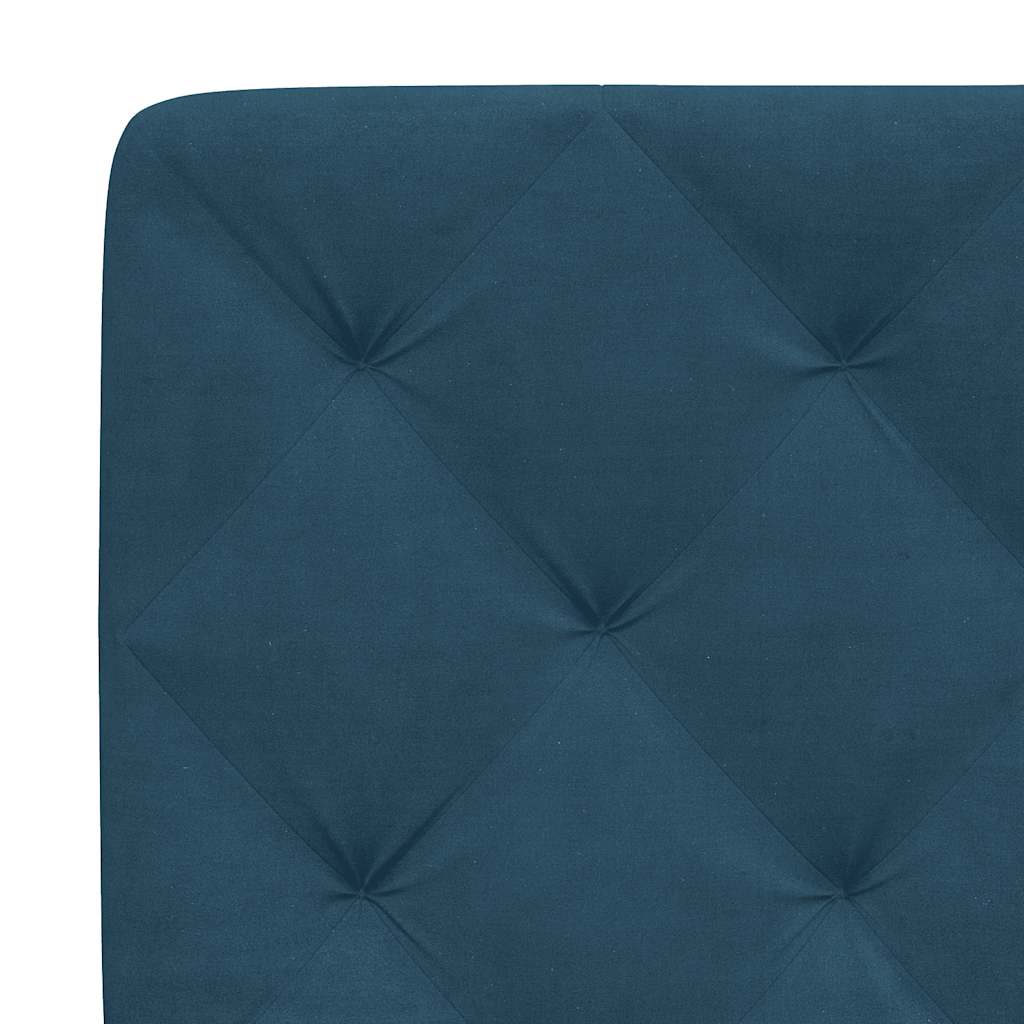 Bettgestell mit LED ohne Matratze Blau 180x200 cm Samt