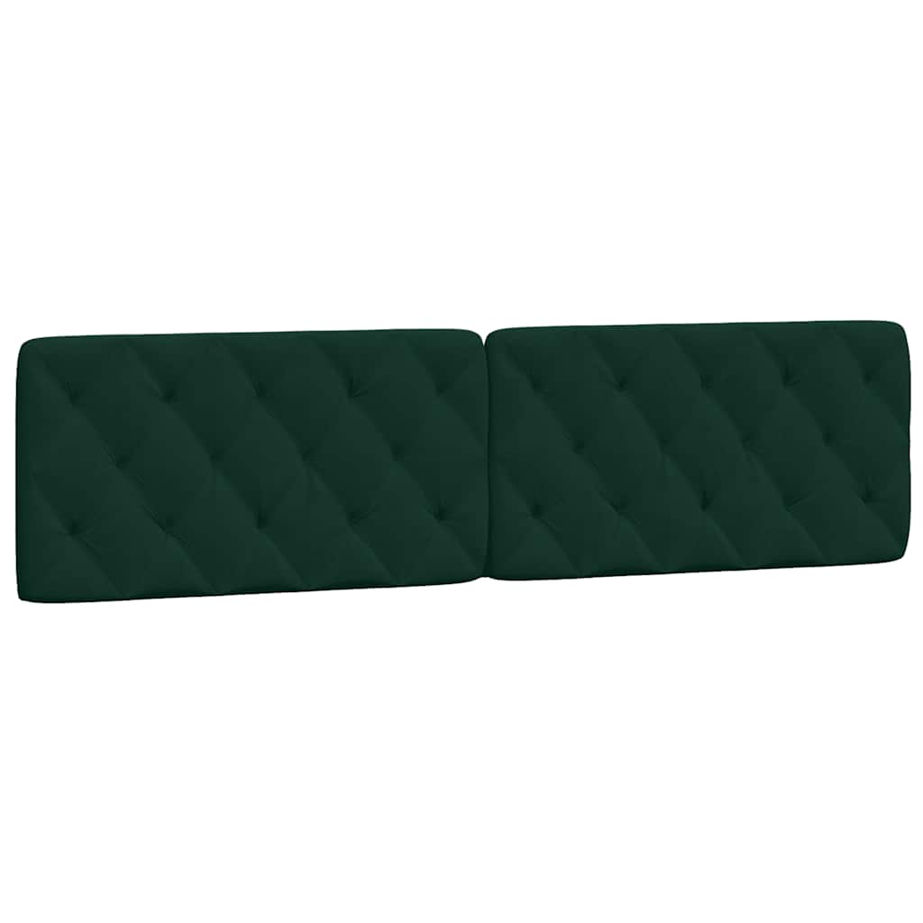 Bettgestell mit LED ohne Matratze Dunkelgrün 200x200 cm Samt