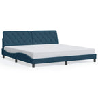 Bettgestell mit LED ohne Matratze Blau 200x200 cm Samt