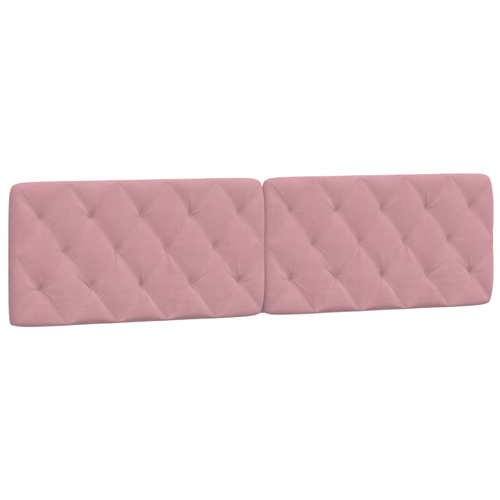 Bettgestell mit LED ohne Matratze Rosa 200x200 cm Samt