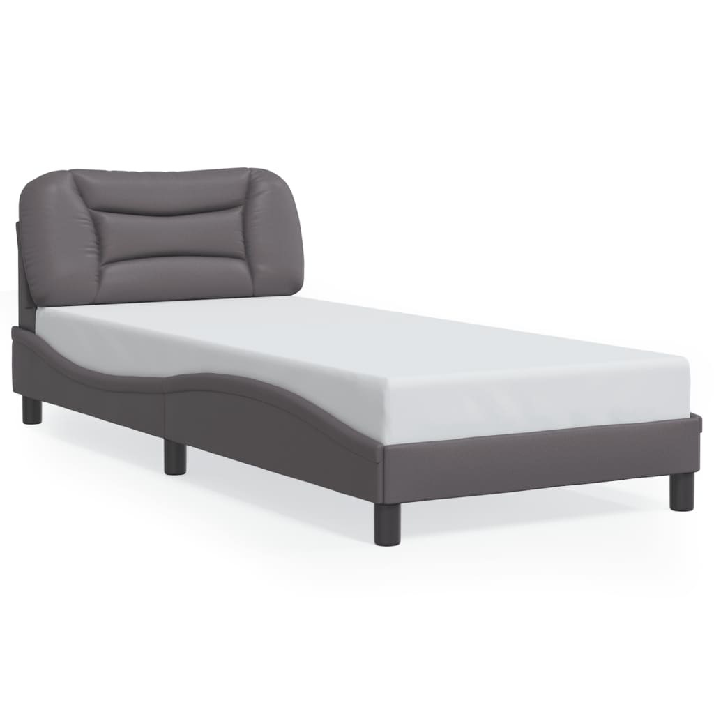 Bettgestell mit LED ohne Matratze "Hvar" Grau 90x190 cm