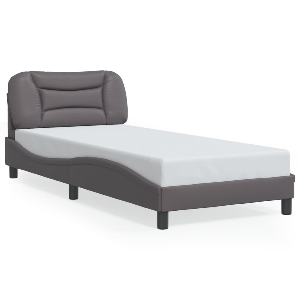 Bettgestell mit LED ohne Matratze "Hvar" Grau 90x200 cm