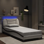 Bettgestell mit LED ohne Matratze "Hvar" Weiß und Schwarz 90x200 cm