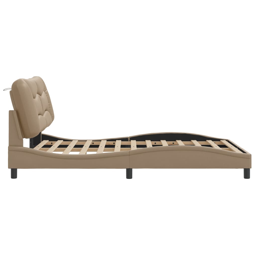 Bettgestell mit LED ohne Matratze "Hvar" Cappuccino-Braun 120x200 cm
