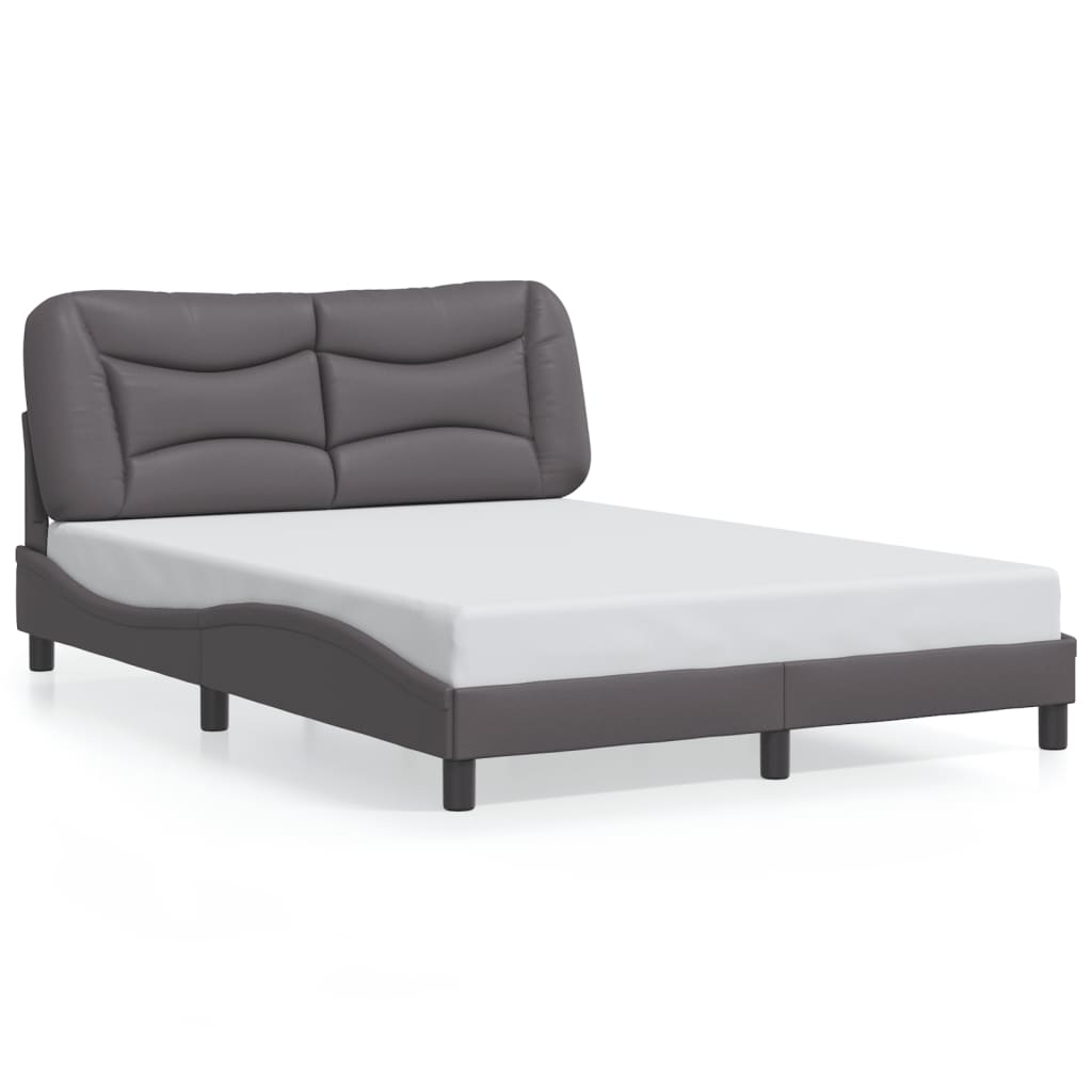 Bettgestell mit LED ohne Matratze "Hvar" Grau 140x190 cm