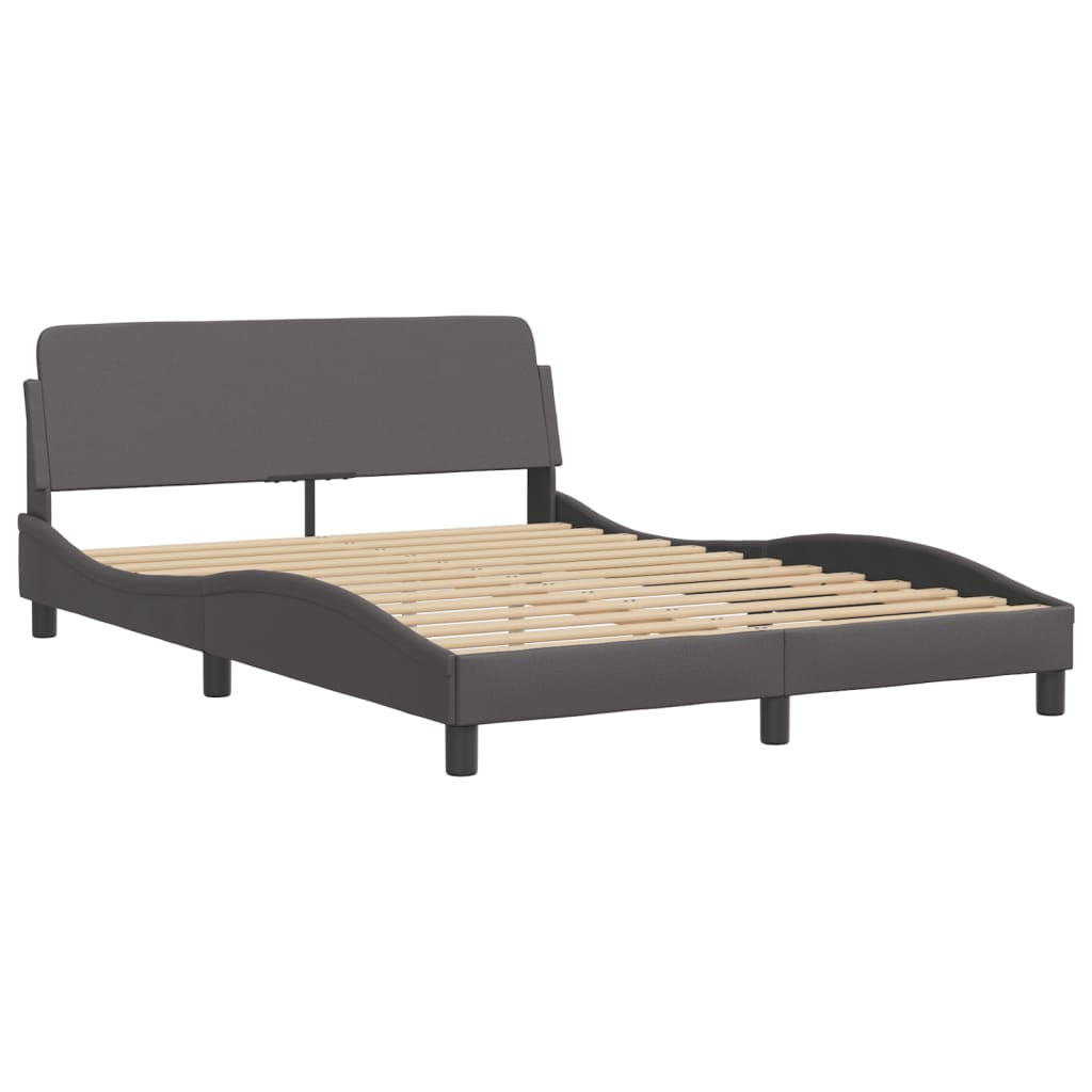 Bettgestell mit LED ohne Matratze "Hvar" Grau 140x190 cm