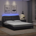 Bettgestell mit LED ohne Matratze "Hvar" Grau 160x200 cm