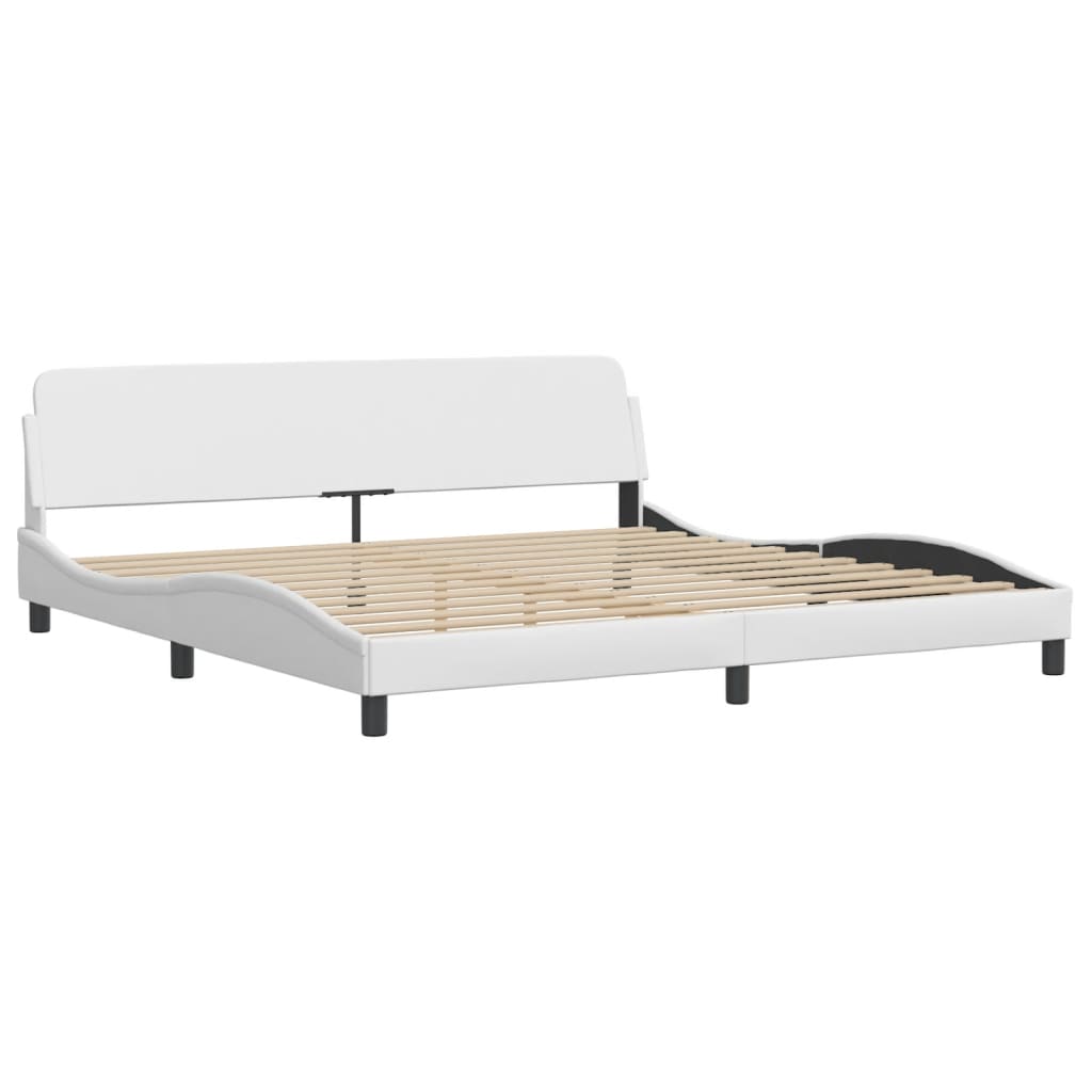 Bettgestell mit LED ohne Matratze "Hvar" Weiß 200x200 cm