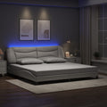 Bettgestell mit LED ohne Matratze "Hvar" Weiß 200x200 cm