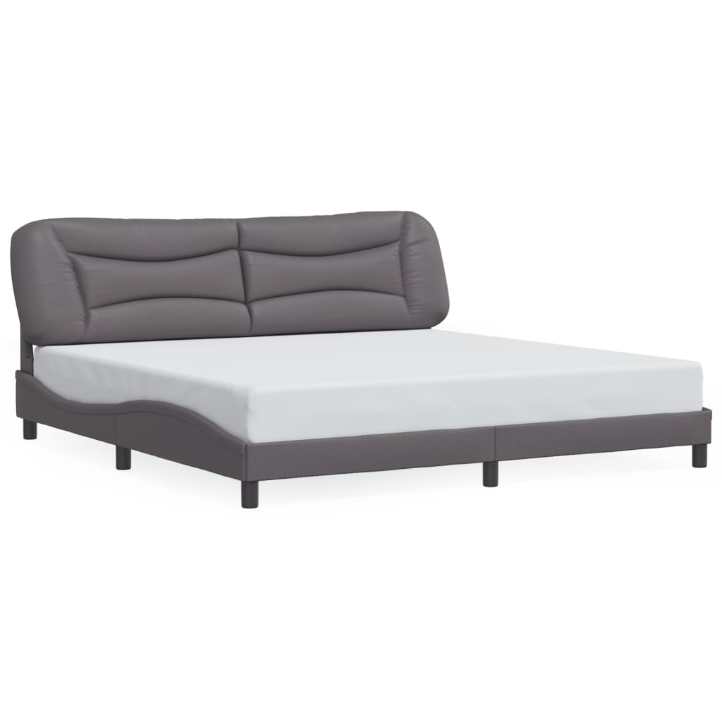 Bettgestell mit LED ohne Matratze "Hvar" Grau 200x200 cm