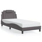 Bettgestell "Viana" mit LED ohne Matratze Grau 80x200 cm