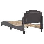 Bettgestell "Viana" mit LED ohne Matratze Grau 80x200 cm
