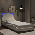 Bettgestell "Viana" mit LED ohne Matratze Weiß 90x190 cm