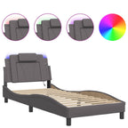 Bettgestell "Viana" mit LED ohne Matratze Grau 90x190 cm