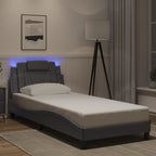 Bettgestell "Viana" mit LED ohne Matratze Grau 90x200 cm