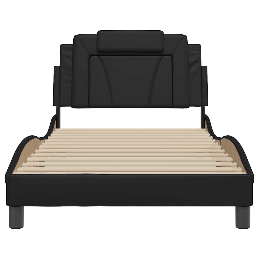 Bettgestell "Viana" mit LED ohne Matratze Schwarz 100x200 cm