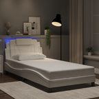 Bettgestell "Viana" mit LED ohne Matratze Weiß 100x200 cm