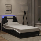 Bettgestell "Viana" mit LED ohne Matratze Schwarz und Weiß 100x200 cm