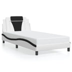 Bettgestell "Viana" mit LED ohne Matratze Weiß und Schwarz 100x200 cm