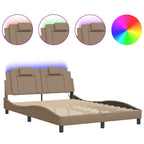 Bettgestell "Viana" mit LED ohne Matratze Cappuccino-Braun 120x200 cm