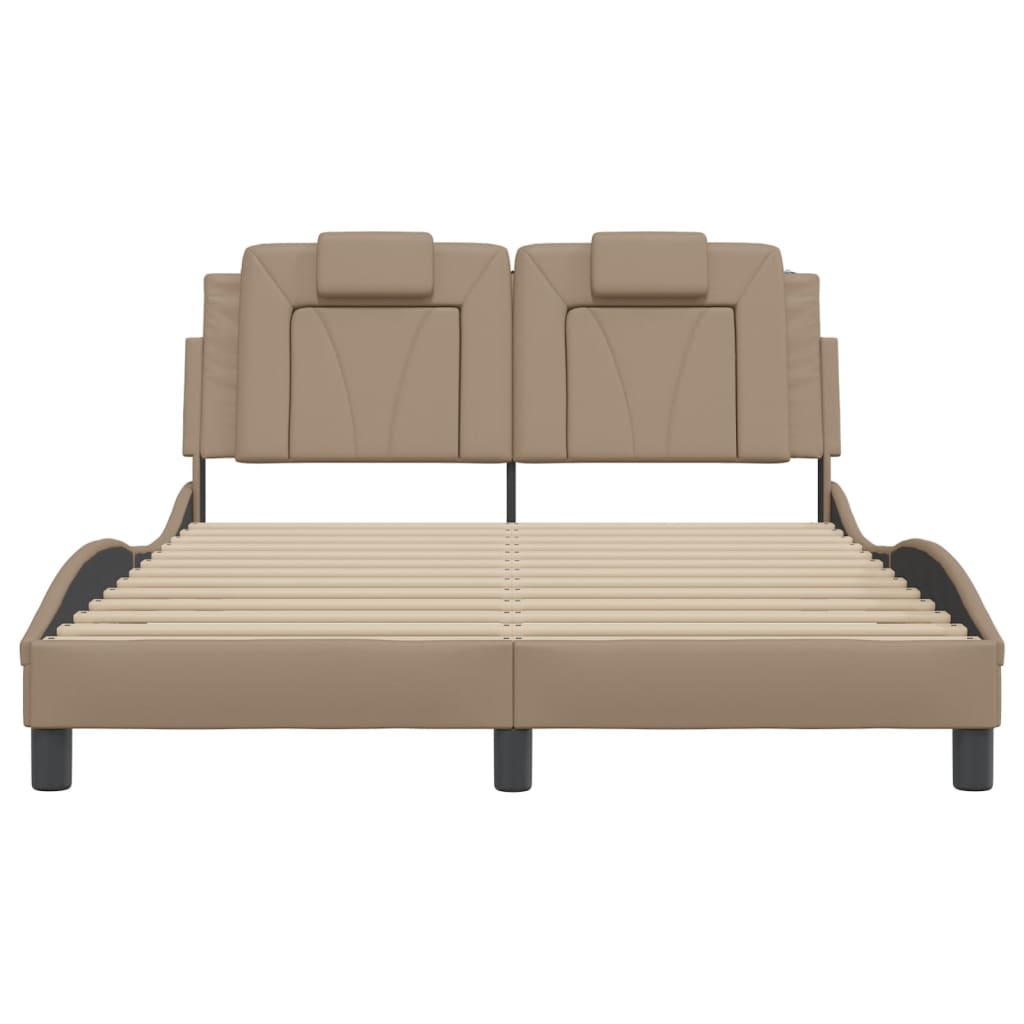 Bettgestell "Viana" mit LED ohne Matratze Cappuccino-Braun 120x200 cm