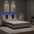 Bettgestell "Viana" mit LED ohne Matratze Weiß und Schwarz 120x200 cm
