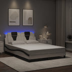 Bettgestell "Viana" mit LED ohne Matratze Weiß und Schwarz 120x200 cm